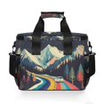 thumbnail image 7 of FORMRS Insulated Cooler Bag 24 Cans Capacity Soft Leakproof Lunch Box with Side Pockets, Evening Mountain Road, 7 of 7