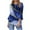 AA-Blue, variant on 3/4 Flared Sleeve Shirts for Women Vintage Marble Printed Tops Blouse Casual Loose Button Crewneck Pullover Tunics Tshirts Clothes Holiday Sales Purple L
