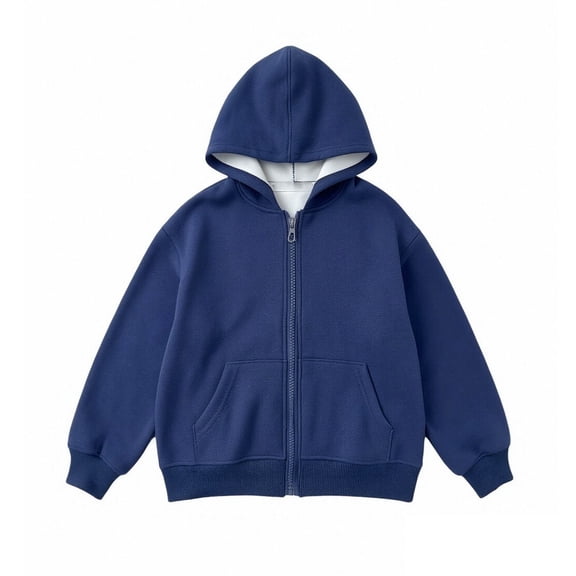 Tisuna Kids Hoodies Boys Comfortable Long Sleeve Zip Front Hoodie Teen And Youth Solid Color Activewear Pullovers Size 6-12 Months