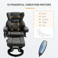 thumbnail image 4 of HOMCOM Massage Recliner Chair with Ottoman Footrest, 10 Vibration Points, 360° Swivel Reclining Chair, Faux Leather Living Room Chair with Side Pocket and Remote Control, Black, 4 of 10