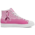thumbnail image 4 of Aidianart Breast Cancer Awareness High Top Shoes Womens High Top Canvas Sneakers Size 8, 4 of 5