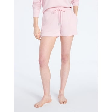 Joyspun Women's French Terry Knit Lounge Sleep Shorts, 3” Inseam, Sizes XS-3X