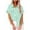 Mint Green, variant on VERUGU Women Summer Button Down Shirts Cotton Linen Short Sleeve Lapel Basic Tees Blouse Solid Casual Loose Tunic Tops with Pockets Brown L