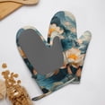 thumbnail image 4 of Hirioo Mountain Lotus Serenity for Silicone Oven Mitts for BBQ, Baking, Cooking, Set of 2, Heat Resistant 260℃, Non-Slip Kitchen Essentials, 4 of 6
