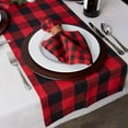 thumbnail image 2 of Dalrosia Buffalo Plaid Table Runner 13''x72'' Red and Black Check Christmas Table Runner Gingham Table Runner for Family Dinner Outdoor or Indoor Parties Thanksgiving Christmas & Gathering, 2 of 5