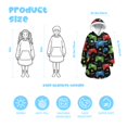 thumbnail image 3 of Game Controller Black Pattern Lamb Fleece Blanket Hoodies for Teens ,Teens Oversize Sherpa Wearable Hooded Blanket Sweatshirt with Super Pockets, 3 of 6