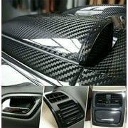 Car Accessories CARBON FIBER Self Adhesive Vinyl Sticker Wrap Hood Roof 5D BLACK