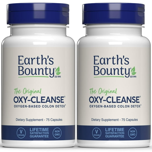 Acondicionador de colon Earth's Bounty Oxy-Cleanse, 75 cápsulas, paquete de 2