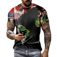 thumbnail image 1 of AURIGATE Men Short Sleeve O-Neck Printed Color Fashion Casual T-Shirt Tops Blouse, 1 of 5