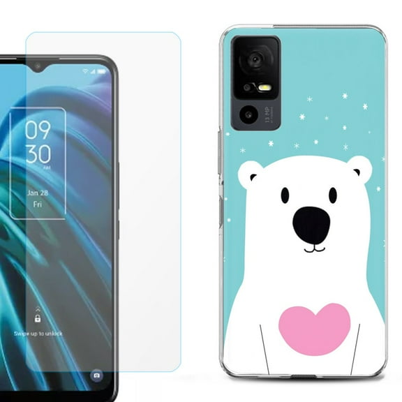 OneToughShield ® for TCL 40 XE 5G Shockproof Fashion Phone Case, with Tempered Glass Screen Protector - Pola Bear