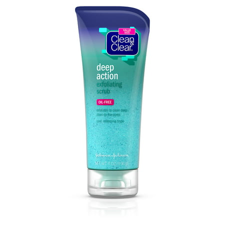 Clean & Clear Oil-Free Deep Action Exfoliating Facial Scrub, 7 (Best Exfoliating Face Scrub)