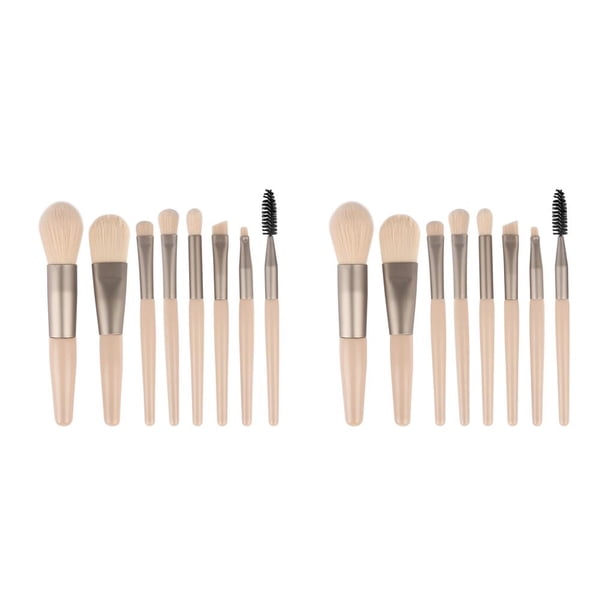 Vogacara 8 piezas de brochas de maquillaje, bolsa de almacenamiento, base en polvo, Kit de sombra de ojos, brocha, Cosméticos profesionales, blanco, tipo Blanco Tipo 2 2piezas Vogacara CBP191414