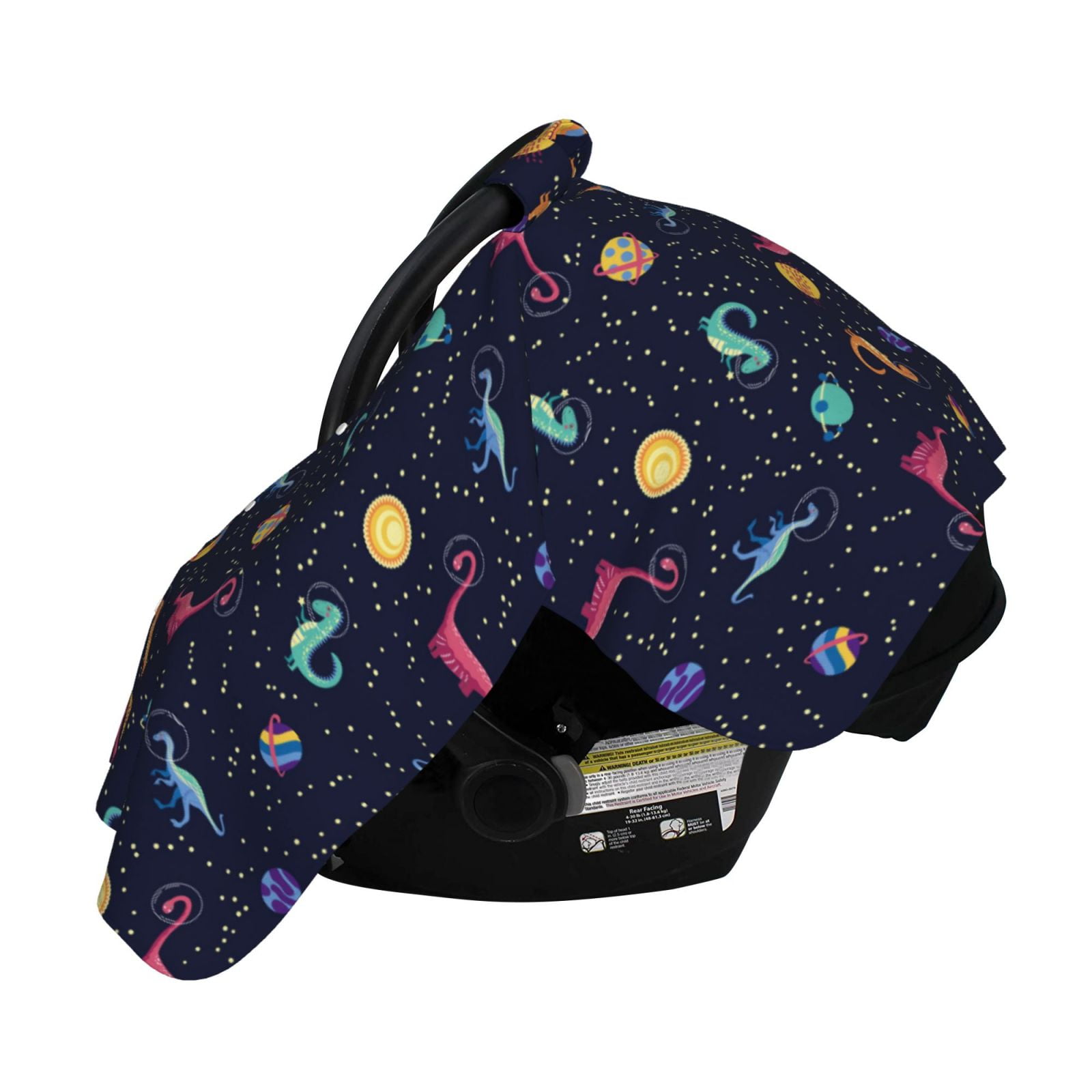 Naloa Space Dinosaur Baby Car Seat Cover, Breathable Baby Carrier Cover, Multiuse Baby Carrier Cover & Nursing Breastfeeding Cover