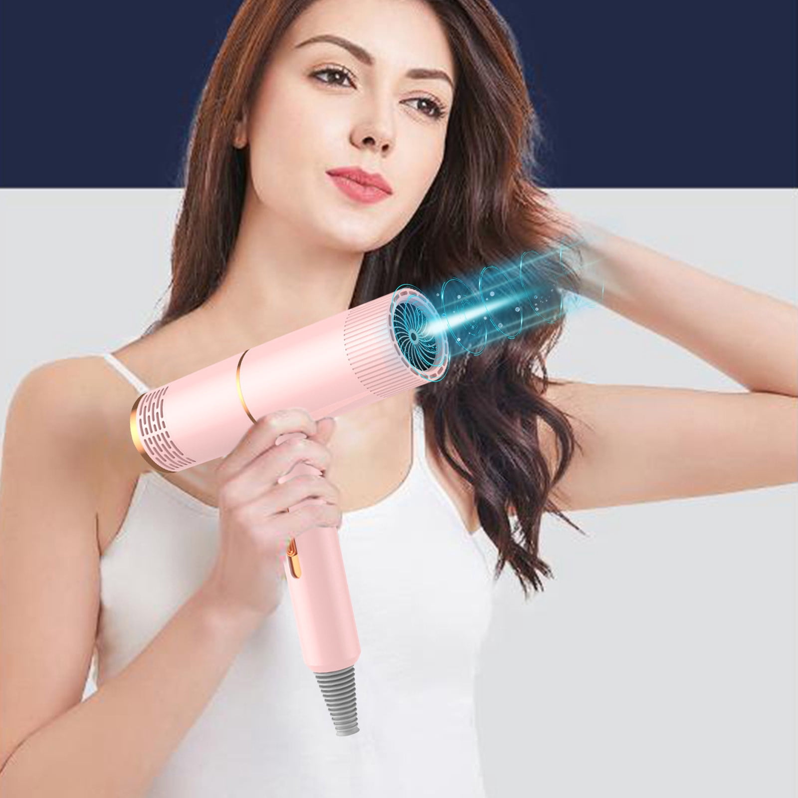 Slhenay High-Powered Electric Hair Dryer for Home Use - Lightweight Hair Dryer Intelligent Temperature Control Wet and Dry Use 3 Temp Low Radiation Ionic Hair Dryer for Women, Pink