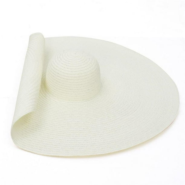Tuskpart Floppy Straw Hat Oversized Sun Hat Large Brim Beach Big Brimmed Hat Brimmed Hat Floppy Straw Anti-Uv Sun Protection Foldable Roll Up Summer H