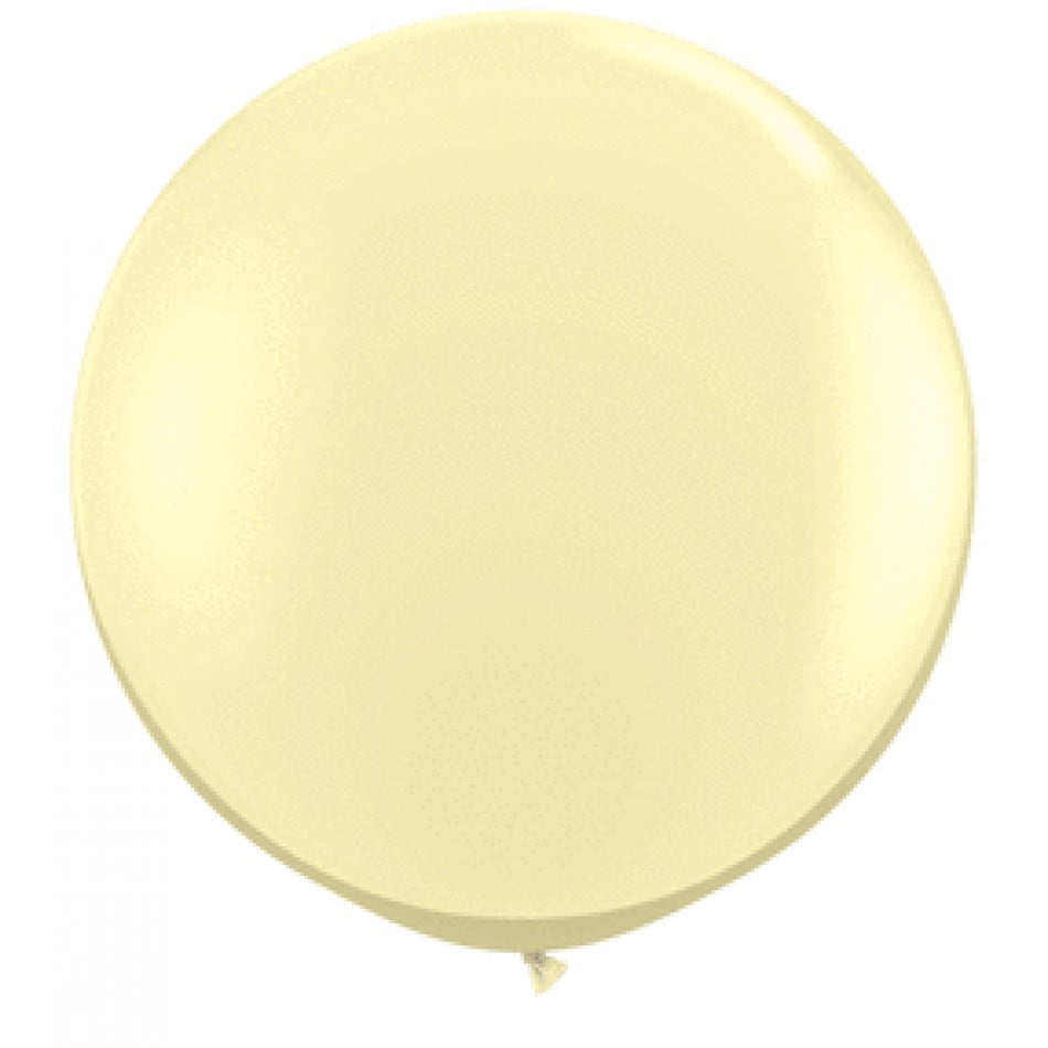 Koyal Wholesale Giant 30" Round Latex Balloons - Pack Of 2, Pearl Lemon Chiffon Color