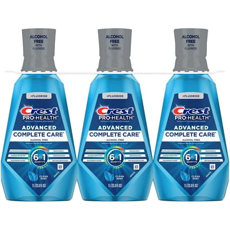 Crest Pro-Health Mouthwash with Fluoride Advanced Complete Care 1L (Pack of 3)