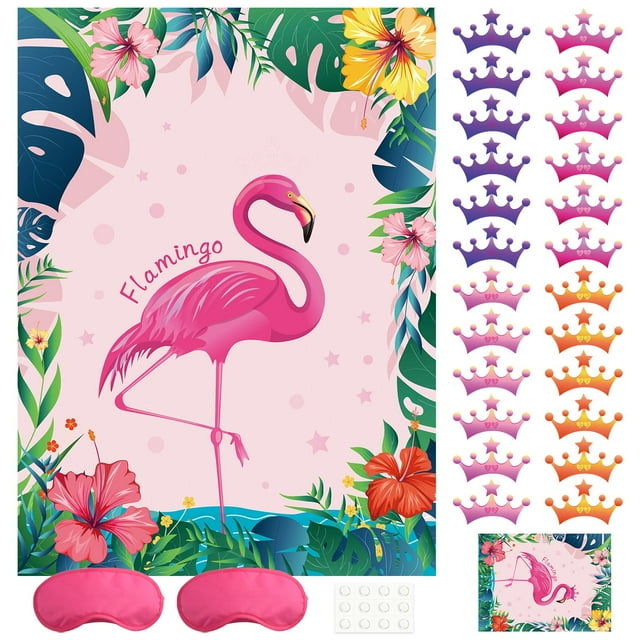 Juego de fiesta NEBURORA Pin The Crown on The Flamingo Kids