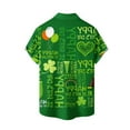 thumbnail image 3 of WREESH Men's Button Down Shirt Casual St. Patrick's Day Shirt Shamrocks Print Beach Shirt Turndown Short Sleeve Shirt Green, 3 of 3