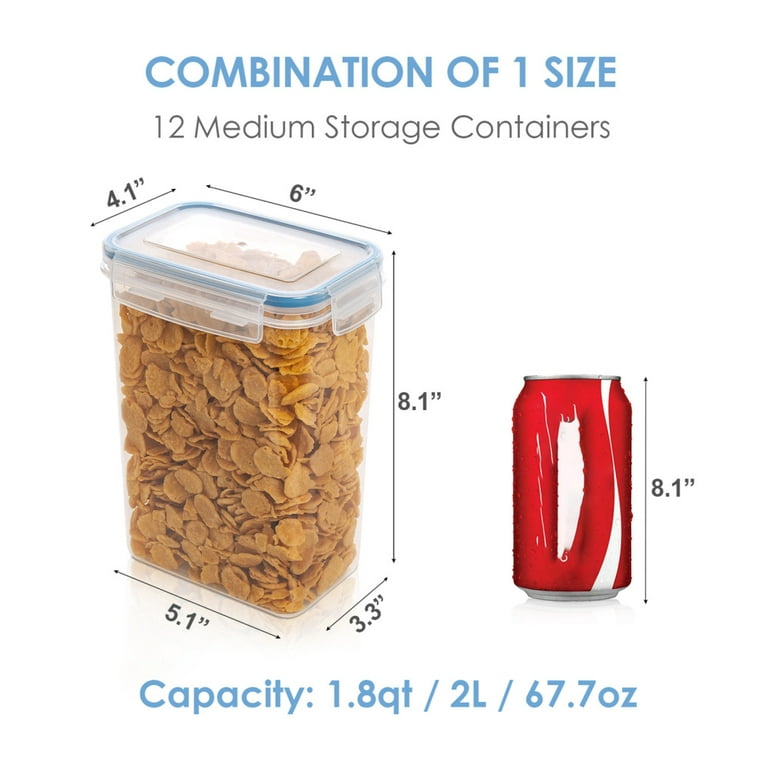 Lifewit 175oz 4PCS Large Airtight Food Storage Containers with Lids for  Flour Rice (5.2L-4.7quart)
