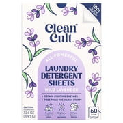 Cleancult Laundry Detergent Sheets, Wild Lavender Scent, 60 Count