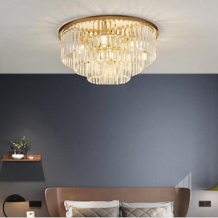 GMizon 24-inch luxury American ceiling lamp, 10-head bedroom ceiling lamp, dining room and living room lighting fixture (gold)