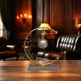 thumbnail image 4 of Adorno de Cristal Geométrico Metálico, Escultura Decorativa para Mesa, Arte en Hierro con Color Dorado, 20.5 x 12.5 x 4 cm para Decoración de Hogar u Oficina., 4 of 6