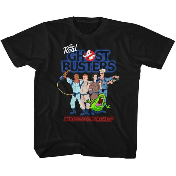 Real Ghostbusters Group 3 Black Youth T-Shirt