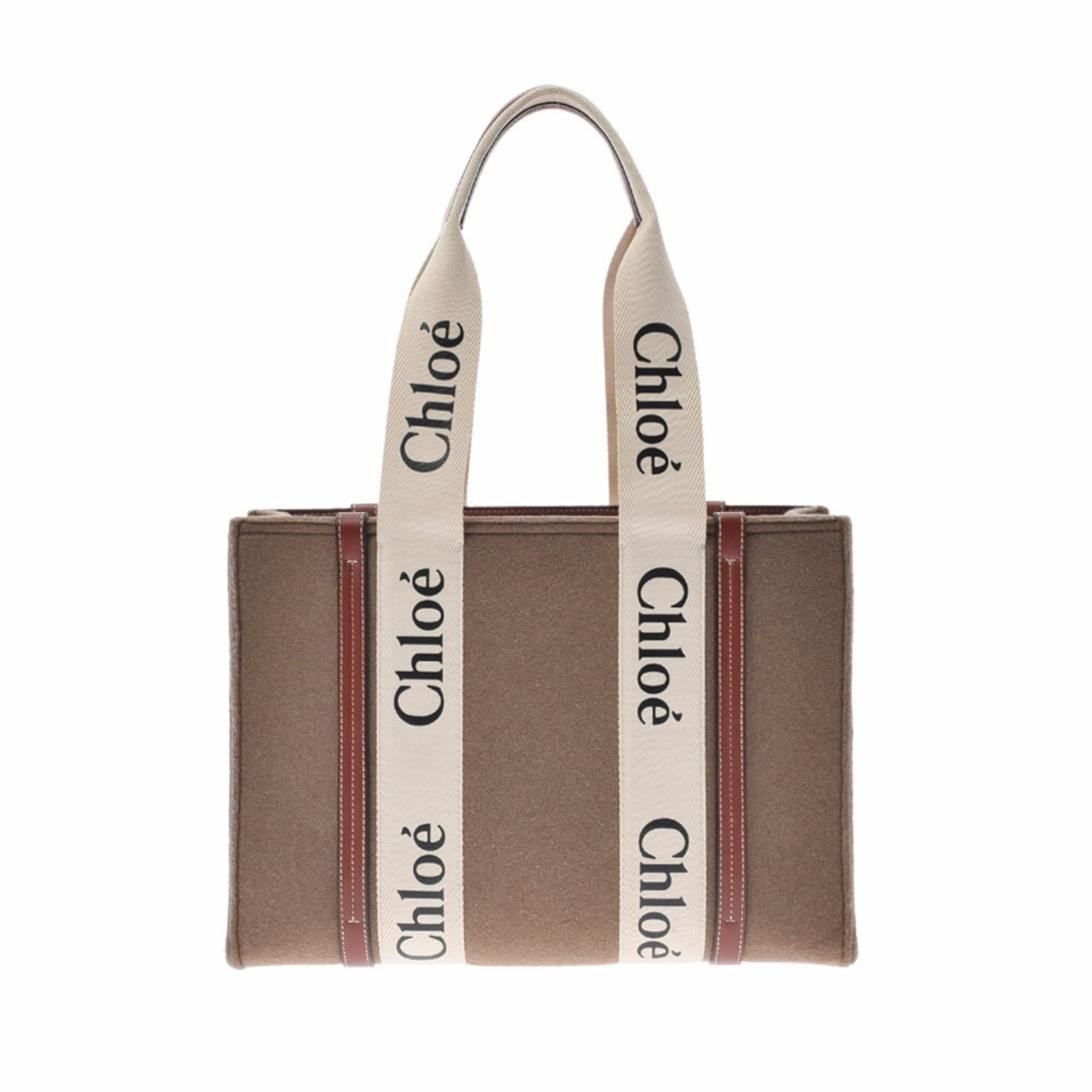 Used Chloé Chloe Medium Tote WOODY Beige Brown Honduras | Ubuy