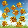 thumbnail image 2 of KAKOWELY 12 Pcs Pirate Rings Kids Pirate Decorative Rings Skull Golden Rings Halloween Party Kids Performance Props (Golden),1.18"X0.98"X0.91", 2 of 4