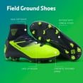 thumbnail image 3 of BURUDANI Kids Boys Girls Soccer Trainers Cleats Shoes Sport Football Shoes Dark/Blue/Neon/Green Size 6, 3 of 5