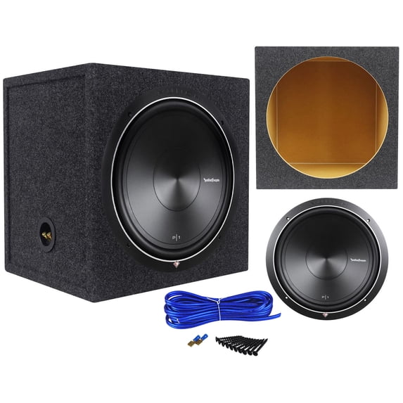 Rockford Fosgate P1S4-15 Punch 15" 500 Watt 4 Ohm Car Subwoofer + Sealed Sub Box
