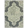thumbnail image 3 of Style Haven  Marianna Center Medallion Loop Pile Indoor Outdoor Rug Grey/Off-White 3'7" x 5'6" 4' x 6' Outdoor, Indoor Living Room, Bedroom, Patio, 3 of 5