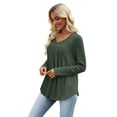 thumbnail image 6 of WIHOLL Long Sleeve Shirts for Women V Neck Tunic Tops Lightweight Womens Sweaters Fall Outfits, 6 of 12
