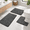 Black/White-20''×32''+20''×48''+20''×24''U-Shaped, variant on Hebe Bathroom Rug Set 3 Piece Non Slip Washablefiber Bath Mat