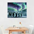 thumbnail image 2 of COMIO  Northern Canvas Print Penguins on Iceberg Landscape Picture Aurora Borealis Wall Art for Living Room Home Decoration Framed Ready to Hang, 2 of 6