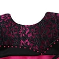 thumbnail image 3 of Little Girls Fuchsia Black Flower Bow Adorned Party Dress 6, 3 of 7