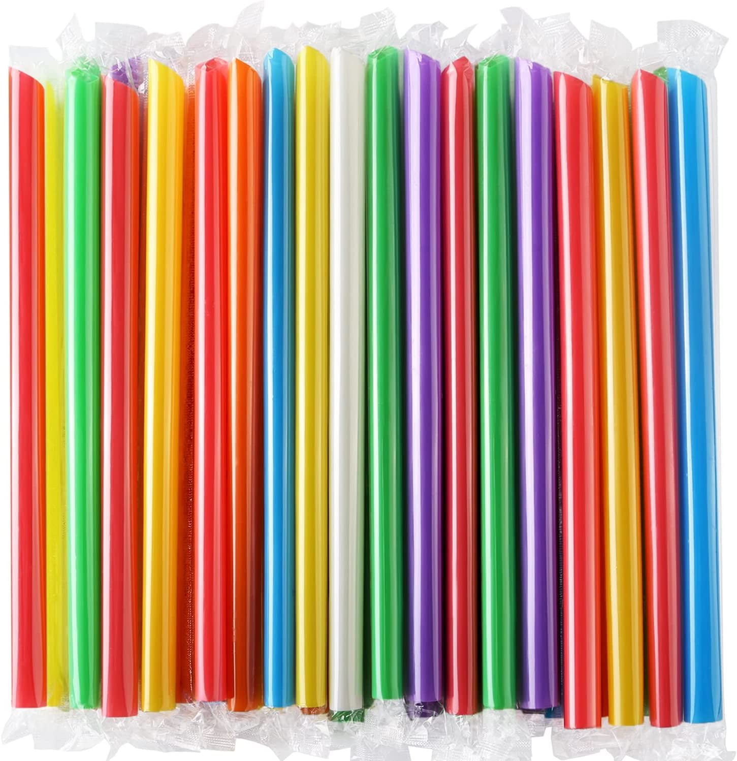 100pcs Big Milkshake Straws Bubble Boba Milk Tea Plastic Thick Straws  Smoothie Cold Drinking Drinkware Bar Accessories