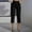Black, variant on Women's High Waist Button Detail Capri Pants Casual Loose 3/4 Length Trousers with Pockets Stretchy for Work Khaki S