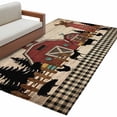 thumbnail image 2 of Brown Farmhouse 3'x5' Washable Rug, Vintage Country Animals Wood Grain Plaid Non-Slip Area Rugs for Entryway Kitchen Classroom, StainResistant Dorm Throw Carpet, Low Pile Soft Indoor Floor Mat, 2 of 9