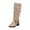 Khaki, variant on Dasayo Wide Calf Womans Boots Mid-Calf Black Slouch Low Heel Dressy Bow Boots Shoes Women 36