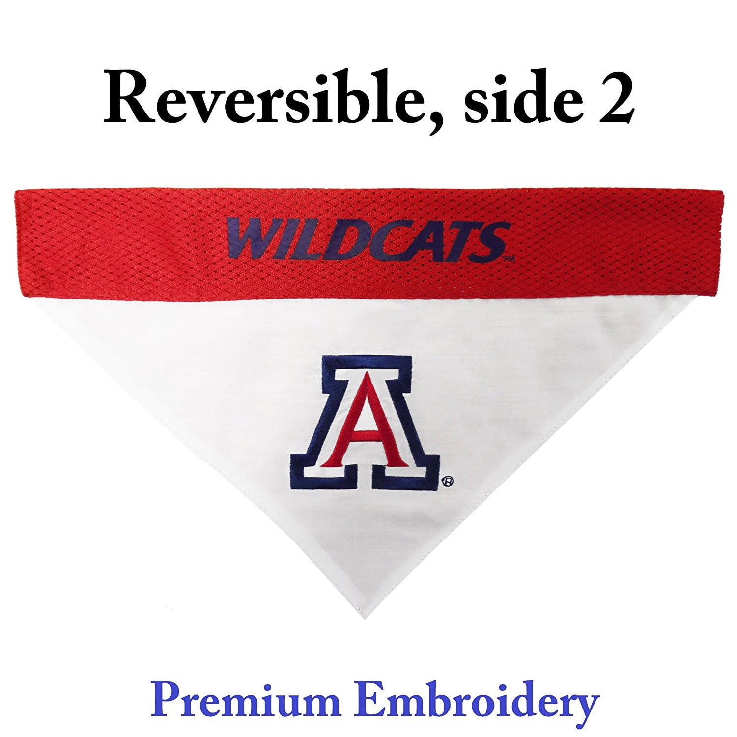 Pets First Collegiate University Of Arizona Reversible Bandana -Home & Away Mesh & Premium Embroidery For Dogs & Cats