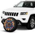 thumbnail image 2 of KAKALAD Colorful Mandala Flower Sunflower Spare Tire Cover Universal Car Vehicle Tools For Rv SUV Truck Camper Travel Trailer Accessories Buckle 15” Inch, 2 of 6