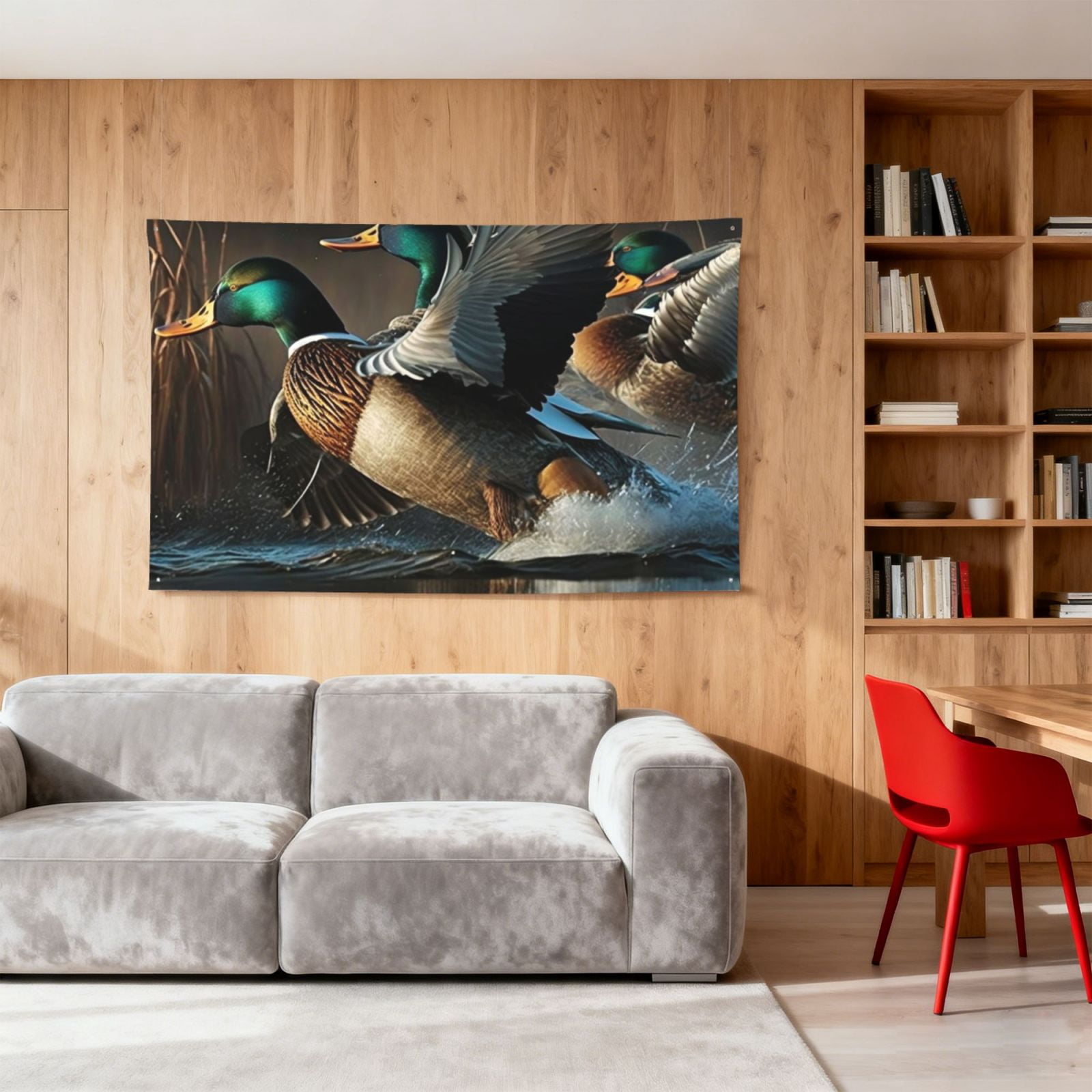 Mallards Duck Cool Hunting Four Hole Decorated Banner Flag for Garden Yard Home Decoration Indoor Outdoor 4x6 Ft