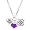 thumbnail image 1 of Delight Jewelry Silvertone Panther - Purple Heart Nurse Strong Zoe Necklace, 1 of 4