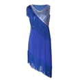 thumbnail image 1 of Vestido Sunnimix con Flecos Azul XL Vestidos de Baile Latino para Mujer, 1 of 8