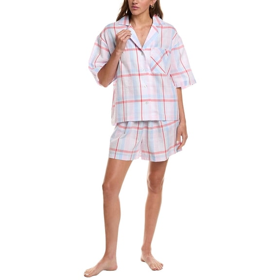 HUE womens 2pc Seersucker Pajama Set, XL