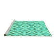 thumbnail image 2 of Ahgly Company Machine Washable Indoor Round Abstract Turquoise Blue Modern Area Rugs, 7' Round, 2 of 4