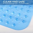 thumbnail image 2 of Alfombra de baño antideslizante, resistente al moho, extra larga, antibacteriana, libre de BPA, ftalatos y látex, lavable a máquina, ideal para niños, 39x16 (azul transparente), 2 of 4