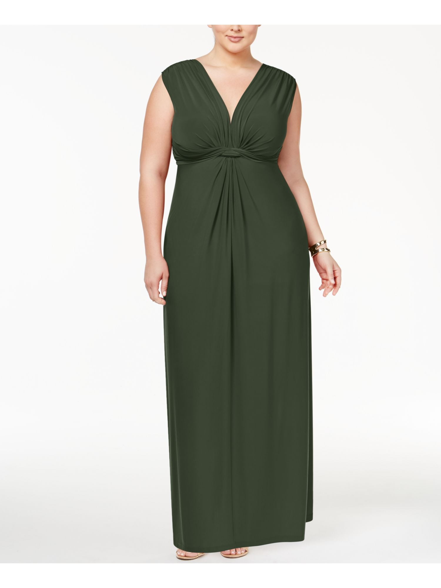 LOVE SQUARED Womens Green Cap Sleeve Full-Length Evening Dress Plus 2X ...